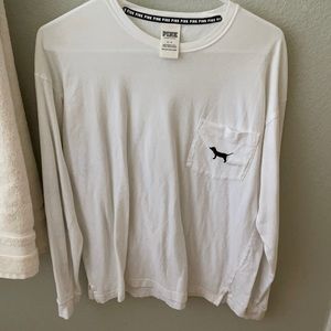 Pink- White long sleeve oversized shirt